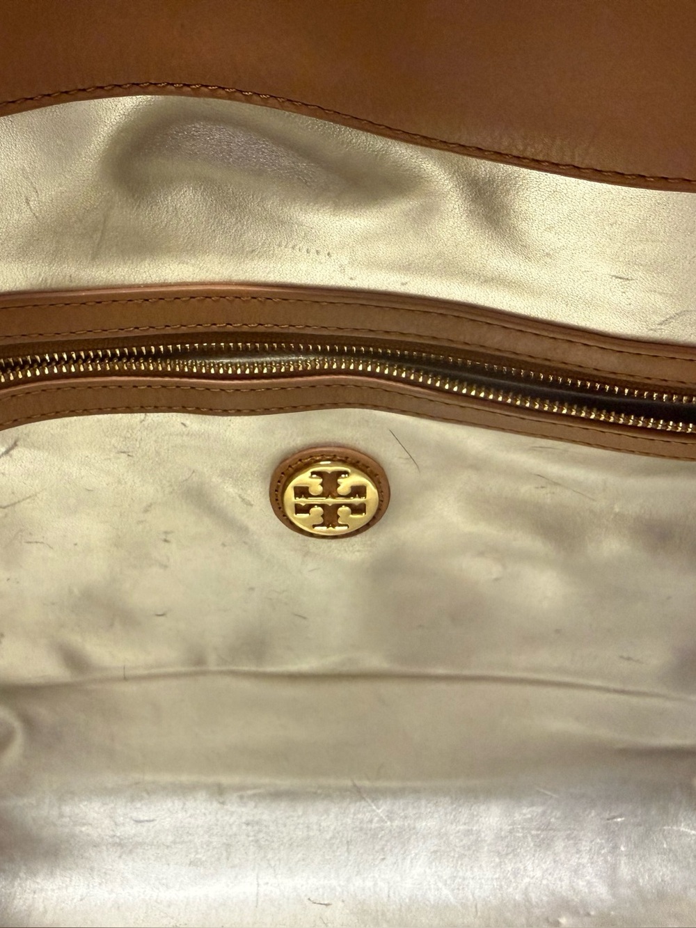 Tory Burch Navy & White Striped Tote - Picture 12 of 16